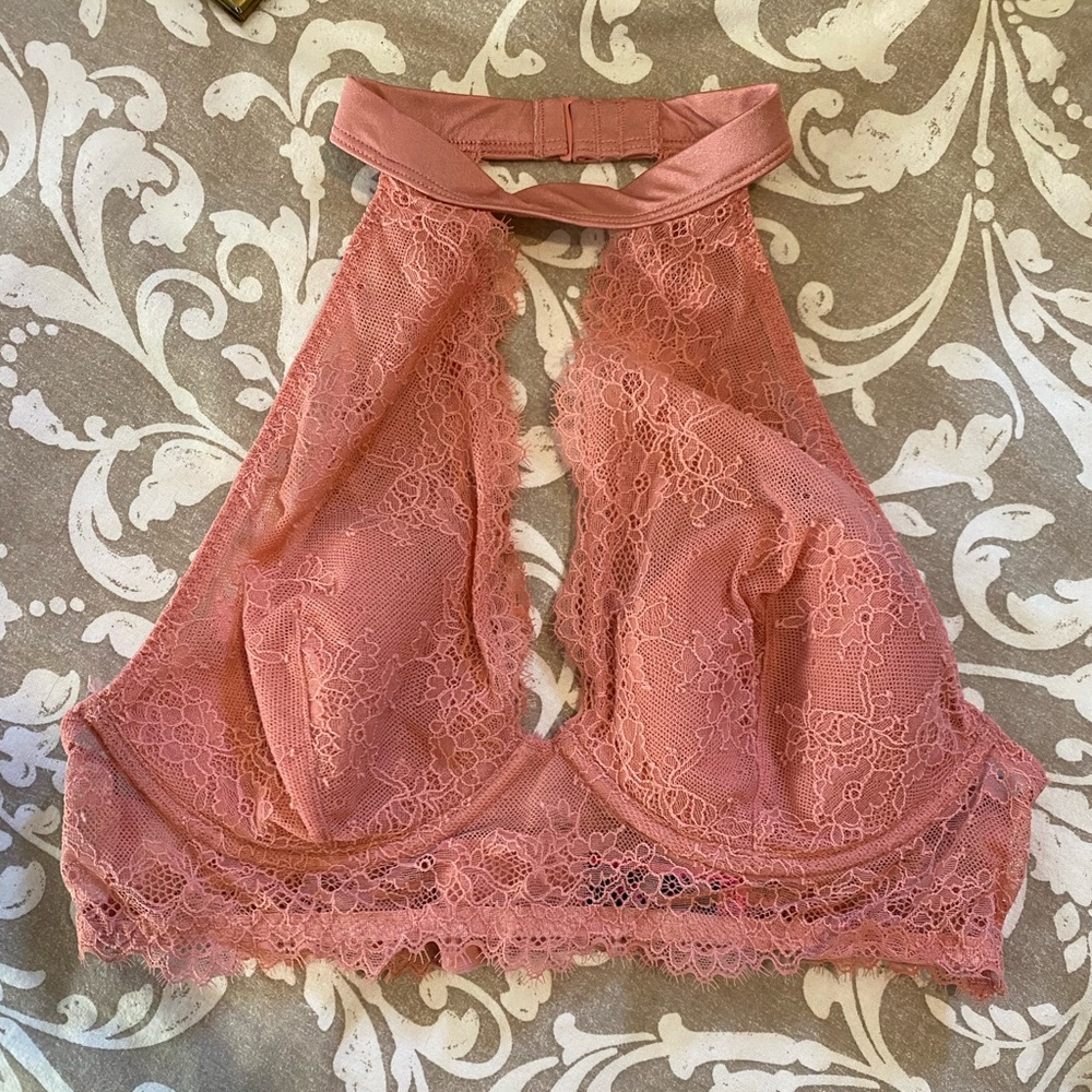 Sexy Pink High Neck Bralette